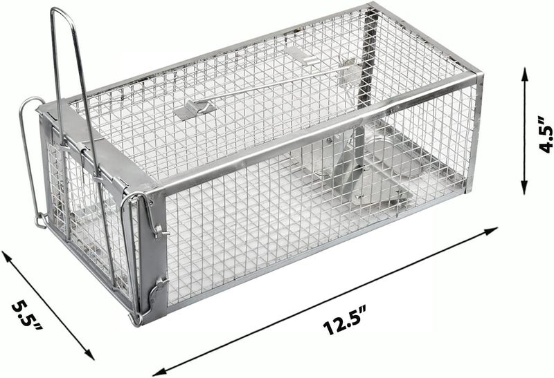 Anyhall فخاخ السناجب 2-pack فخاخ إنسانية للفئران والجرذان للاستخدام الداخلي والخارجي (فضي) - Image 2